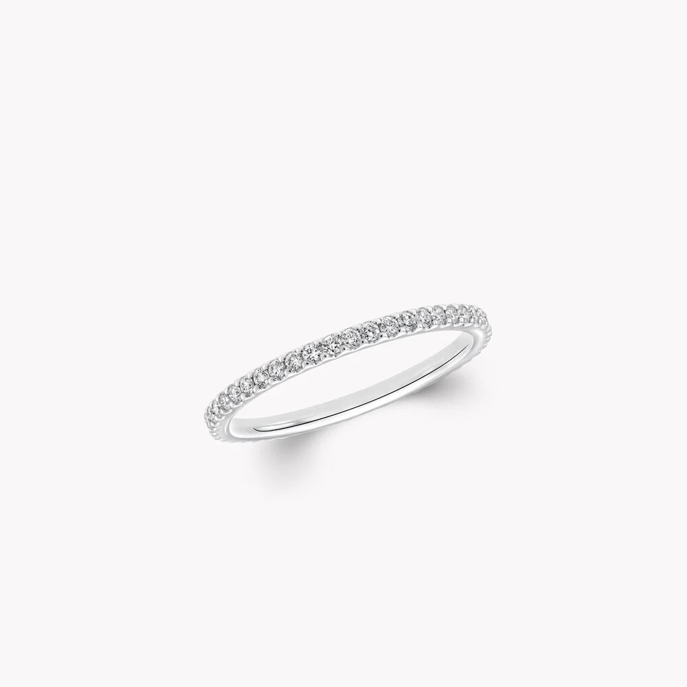 Castle Set Round Diamond Wedding Band